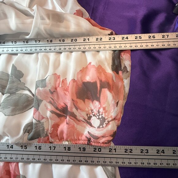 πRobbie Bee Flattering Floral Sleeveless Elastic Waistline Chiffon Maxi Dress - Picture 12 of 16